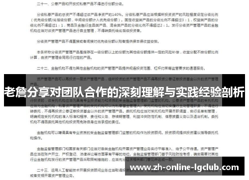 老詹分享对团队合作的深刻理解与实践经验剖析